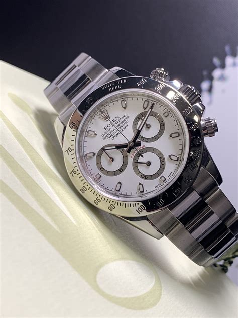 rolex daytona stainless steel white face for sale|Rolex daytona 116520 40 mm.